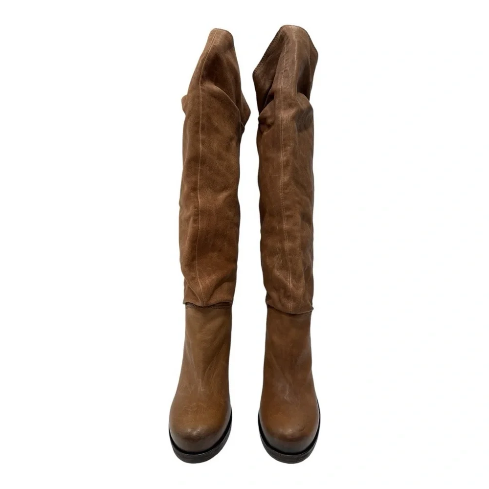 Vic Matie Robust Tray Boots Genuine Leathern Brown SLOUCHY BOOTS size 36 US 6
